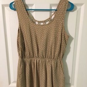 Beige Polka Dot Summer Dress